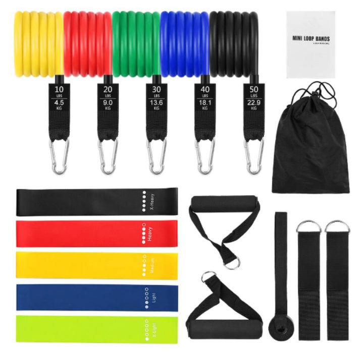AthletiqFit - Resistance band set (11 pcs)
